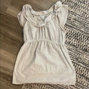 Motherhood Maternity Cream Babydoll Top with Cowl Neck and Flutter Sleeves